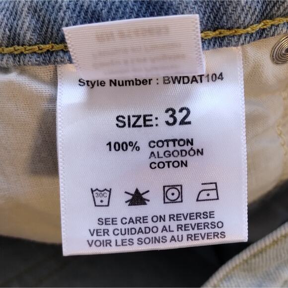 E Betro Simone High Rise Waist Button Fly Light Wash Blue Denim Jeans NWT 32 - Picture 9 of 10